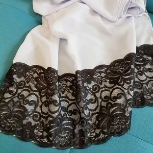 Lace and chiffon scarf